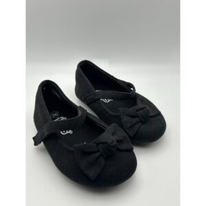 Teeny Toes Girls' Infant Baby Girl Ana Black Ballet Flat Shoes‎ Size 3W